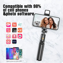Load image into Gallery viewer, Selfie Stick Wireless Tripod Stand with Light Bluetooth Remote Extendable Tripod for iPhone Mobile Phone Tiktok Live Streaming
