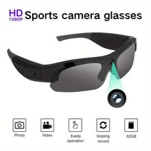 Load image into Gallery viewer, 1pc HD 1080P Video Smart Glasses with 32GB Card – Wide-Angle 120°, 180 Min Battery Life, Wireless, Waterproof, Night Vision, Ideal for Cycling, Driving, Hiking, Fishing &amp; Outdoor Adventures, Handsfree Recording | Stylish V
