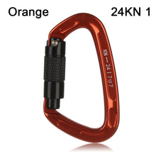 Load image into Gallery viewer, 12/23/24/25KN Professional D Shape Safety Carabiner Aluminum Key Hooks Climbing Security Master Lock Outdoor Hiking Tool

