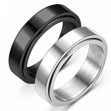 Load image into Gallery viewer, Anxiety Fidget Spinner Rings for Men Smooth Stainless Steel Spinning Rotatable Ring for Women Punk Rock Anti Stress Jewelry
