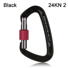 Load image into Gallery viewer, 12/23/24/25KN Professional D Shape Safety Carabiner Aluminum Key Hooks Climbing Security Master Lock Outdoor Hiking Tool
