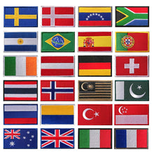 Load image into Gallery viewer, Flag Badge Hook and Loop Embroidered Army Military Tactical Hook Patches Portugal Flags Cloth Stickers Shoulder Applieque DIY
