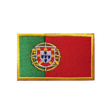 Load image into Gallery viewer, Flag Badge Hook and Loop Embroidered Army Military Tactical Hook Patches Portugal Flags Cloth Stickers Shoulder Applieque DIY
