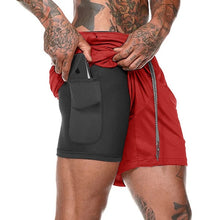 Load image into Gallery viewer, Sport Shorts Men Sportswear Double-deck Running Shorts 2 In 1 Beach Bottoms Summer Gym Fitness Training Jogging Short Pants
