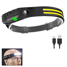 Load image into Gallery viewer, Sensor Headlamp COB LED Head Lamp Flashlight USB Rechargeable Head Torch 5 Lighting Modes Head Light with Built-in Battery
