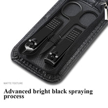 Load image into Gallery viewer, Germany 6 Pcs Portable Luxury Manicure Sets Pedicure Kits Bright Black Nail Clipper Set Personal Care Tools Eyebrow Scissors

