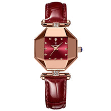 Load image into Gallery viewer, Luxury Quartz Watch Girl&#39;s Elegant Fashion Red Dial Waterproof Ladies Leather Watches Women High Quality Zegarek Damski Hot

