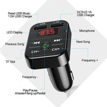 Load image into Gallery viewer, Car Handfree Bluetooth 5.0 MP3 Player FM Transmitter Car Kit Handsfree Speaker Audio Coche Adapter Receiver USB Fast Charger
