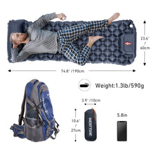 Load image into Gallery viewer, Outdoor Sleeping Pad Camping Inflatable Mattress Built-in Pump Ultralight Air Cushion Travel Mat With Headrest For Travel Hiking
