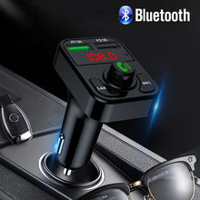 Load image into Gallery viewer, Car Handfree Bluetooth 5.0 MP3 Player FM Transmitter Car Kit Handsfree Speaker Audio Coche Adapter Receiver USB Fast Charger
