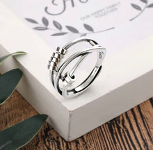 Load image into Gallery viewer, Dainty Anxiety Rings For Women Runner Fidget Anxiety Ring With Bead Adjustable Rotatable Anti Stress Ring Relief Jewelry Gifts
