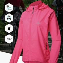 Load image into Gallery viewer, QUESHARK Women Windproof Waterproof Reflective Cycling Jacket MTB Bicycle Long Sleeve Windbreaker Sleeveless Vest Bike Coat
