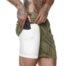 Load image into Gallery viewer, Sport Shorts Men Sportswear Double-deck Running Shorts 2 In 1 Beach Bottoms Summer Gym Fitness Training Jogging Short Pants
