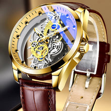 Load image into Gallery viewer, New Men Watch Skeleton Automatic quartz Watch Gold Skeleton Vintage Man Watch Mens Watches Top Brand Luxury
