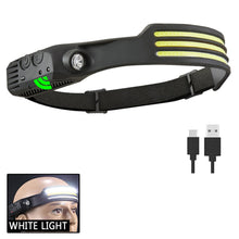 Load image into Gallery viewer, Sensor Headlamp COB LED Head Lamp Flashlight USB Rechargeable Head Torch 5 Lighting Modes Head Light with Built-in Battery
