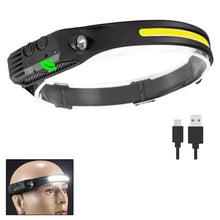 Load image into Gallery viewer, Sensor Headlamp COB LED Head Lamp Flashlight USB Rechargeable Head Torch 5 Lighting Modes Head Light with Built-in Battery
