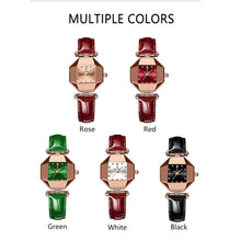 Load image into Gallery viewer, Luxury Quartz Watch Girl&#39;s Elegant Fashion Red Dial Waterproof Ladies Leather Watches Women High Quality Zegarek Damski Hot
