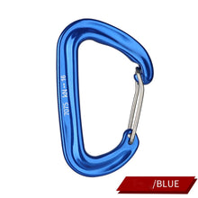Load image into Gallery viewer, 12/23/24/25KN Professional D Shape Safety Carabiner Aluminum Key Hooks Climbing Security Master Lock Outdoor Hiking Tool
