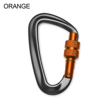 Load image into Gallery viewer, 12/23/24/25KN Professional D Shape Safety Carabiner Aluminum Key Hooks Climbing Security Master Lock Outdoor Hiking Tool
