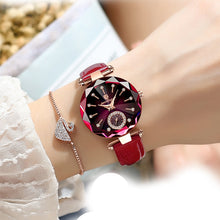 Load image into Gallery viewer, Women Watches Fashion Diamond Dial Leather Quartz Watch Top Brand Luxury Waterproof Ladies Wristwatch
