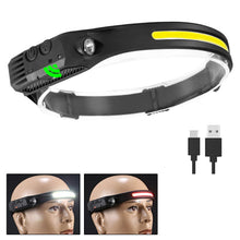Load image into Gallery viewer, Sensor Headlamp COB LED Head Lamp Flashlight USB Rechargeable Head Torch 5 Lighting Modes Head Light with Built-in Battery
