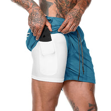 Load image into Gallery viewer, Sport Shorts Men Sportswear Double-deck Running Shorts 2 In 1 Beach Bottoms Summer Gym Fitness Training Jogging Short Pants

