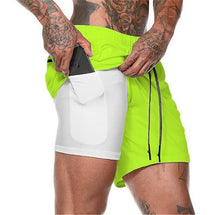Load image into Gallery viewer, Sport Shorts Men Sportswear Double-deck Running Shorts 2 In 1 Beach Bottoms Summer Gym Fitness Training Jogging Short Pants
