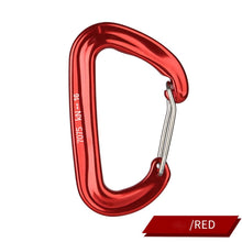 Load image into Gallery viewer, 12/23/24/25KN Professional D Shape Safety Carabiner Aluminum Key Hooks Climbing Security Master Lock Outdoor Hiking Tool

