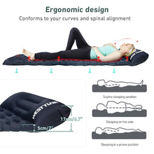 Load image into Gallery viewer, Outdoor Sleeping Pad Camping Inflatable Mattress Built-in Pump Ultralight Air Cushion Travel Mat With Headrest For Travel Hiking
