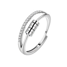 Load image into Gallery viewer, Dainty Anxiety Rings For Women Runner Fidget Anxiety Ring With Bead Adjustable Rotatable Anti Stress Ring Relief Jewelry Gifts
