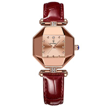 Load image into Gallery viewer, Luxury Quartz Watch Girl&#39;s Elegant Fashion Red Dial Waterproof Ladies Leather Watches Women High Quality Zegarek Damski Hot

