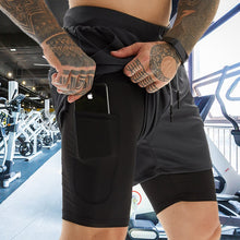 Load image into Gallery viewer, Sport Shorts Men Sportswear Double-deck Running Shorts 2 In 1 Beach Bottoms Summer Gym Fitness Training Jogging Short Pants
