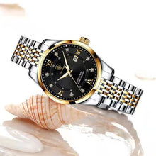 Load image into Gallery viewer, Women Watches Luxury Fashion Ladies Quartz Watch Waterproof Luminous Date Stainless Stain Wristwatch
