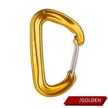 Load image into Gallery viewer, 12/23/24/25KN Professional D Shape Safety Carabiner Aluminum Key Hooks Climbing Security Master Lock Outdoor Hiking Tool
