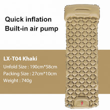 Load image into Gallery viewer, Outdoor Sleeping Pad Camping Inflatable Mattress Built-in Pump Ultralight Air Cushion Travel Mat With Headrest For Travel Hiking
