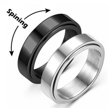 Load image into Gallery viewer, Anxiety Fidget Spinner Rings for Men Smooth Stainless Steel Spinning Rotatable Ring for Women Punk Rock Anti Stress Jewelry

