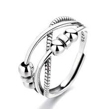 Load image into Gallery viewer, Dainty Anxiety Rings For Women Runner Fidget Anxiety Ring With Bead Adjustable Rotatable Anti Stress Ring Relief Jewelry Gifts

