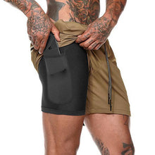Load image into Gallery viewer, Sport Shorts Men Sportswear Double-deck Running Shorts 2 In 1 Beach Bottoms Summer Gym Fitness Training Jogging Short Pants
