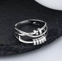 Load image into Gallery viewer, Dainty Anxiety Rings For Women Runner Fidget Anxiety Ring With Bead Adjustable Rotatable Anti Stress Ring Relief Jewelry Gifts
