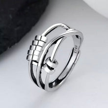 Load image into Gallery viewer, Dainty Anxiety Rings For Women Runner Fidget Anxiety Ring With Bead Adjustable Rotatable Anti Stress Ring Relief Jewelry Gifts
