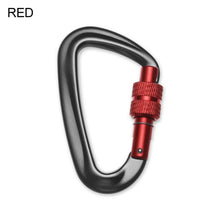 Load image into Gallery viewer, 12/23/24/25KN Professional D Shape Safety Carabiner Aluminum Key Hooks Climbing Security Master Lock Outdoor Hiking Tool
