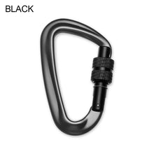 Load image into Gallery viewer, 12/23/24/25KN Professional D Shape Safety Carabiner Aluminum Key Hooks Climbing Security Master Lock Outdoor Hiking Tool
