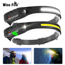 Load image into Gallery viewer, Sensor Headlamp COB LED Head Lamp Flashlight USB Rechargeable Head Torch 5 Lighting Modes Head Light with Built-in Battery
